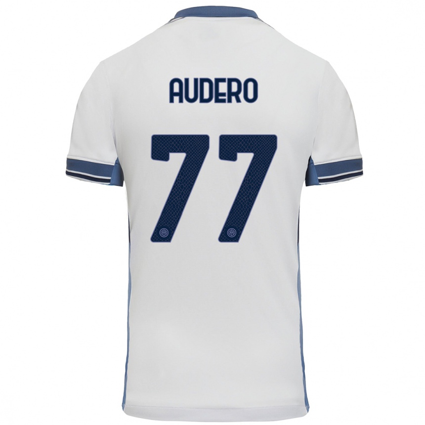 Enfant Football Maillot Emil Audero #77 Blanc Gris Tenues Extérieur 2024/25