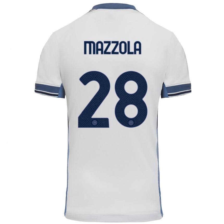 Enfant Football Maillot Giuseppe Mazzola #28 Blanc Gris Tenues Extérieur 2024/25