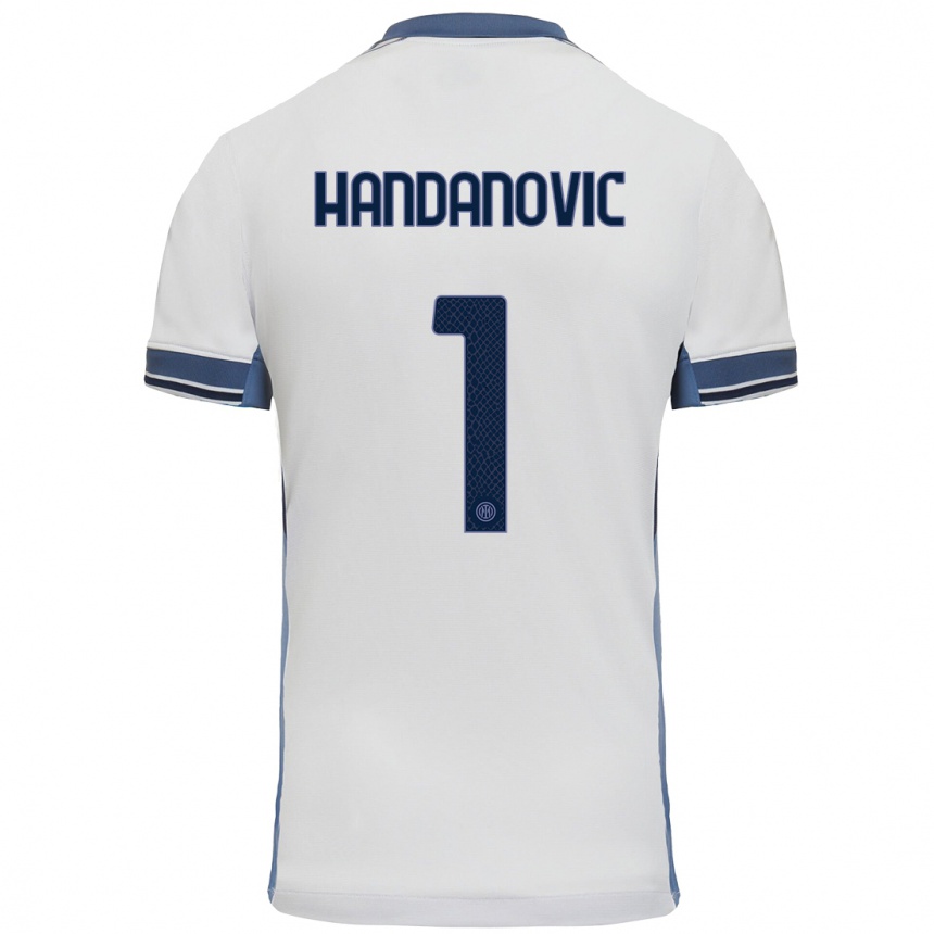 Enfant Football Maillot Samir Handanovic #1 Blanc Gris Tenues Extérieur 2024/25