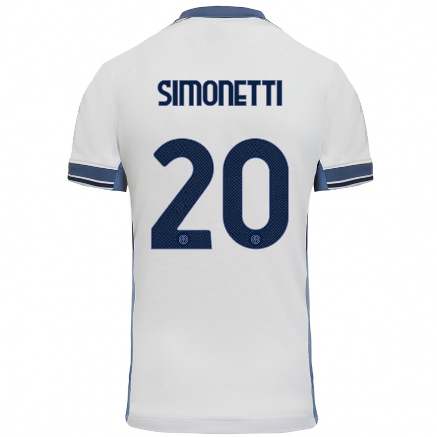 Enfant Football Maillot Flaminia Simonetti #20 Blanc Gris Tenues Extérieur 2024/25