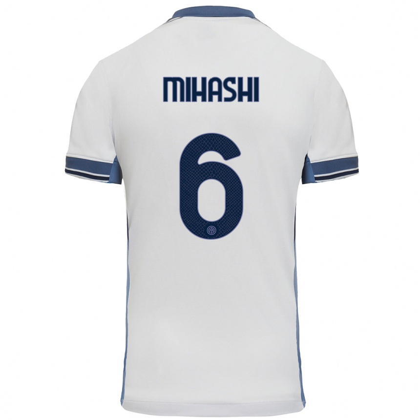 Enfant Football Maillot Mana Mihashi #6 Blanc Gris Tenues Extérieur 2024/25