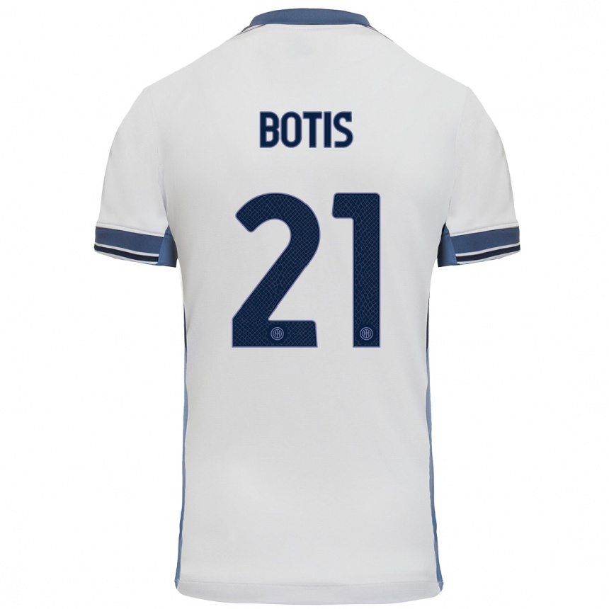 Enfant Football Maillot Nikolaos Botis #21 Blanc Gris Tenues Extérieur 2024/25