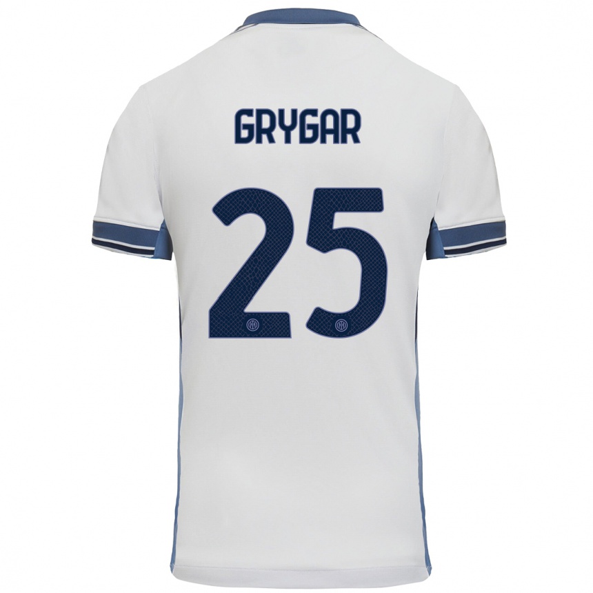 Enfant Football Maillot Samuel Grygar #25 Blanc Gris Tenues Extérieur 2024/25