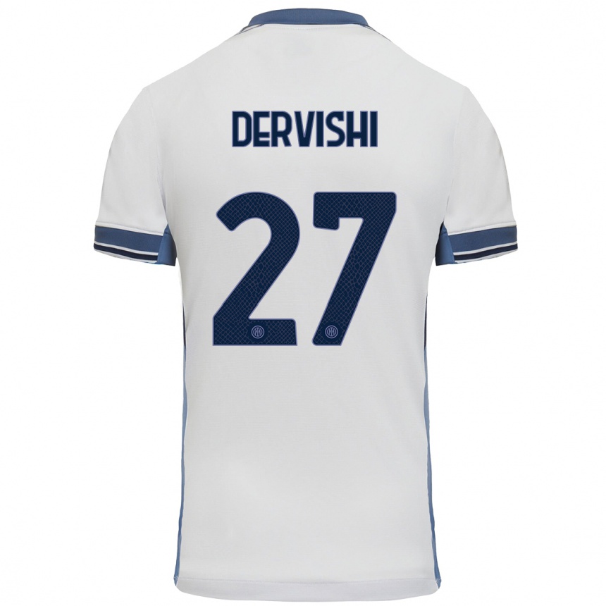 Enfant Football Maillot Kristian Dervishi #27 Blanc Gris Tenues Extérieur 2024/25