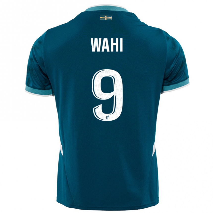 Enfant Football Maillot Elye Wahi #9 Turquoise Bleu Tenues Extérieur 2024/25