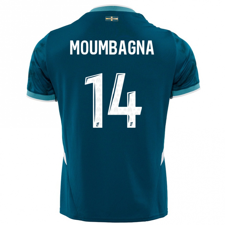 Enfant Football Maillot Faris Moumbagna #14 Turquoise Bleu Tenues Extérieur 2024/25