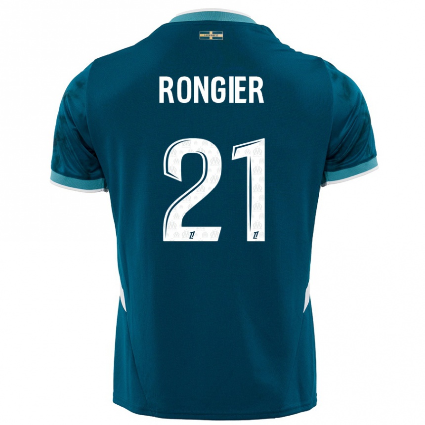 Enfant Football Maillot Valentin Rongier #21 Turquoise Bleu Tenues Extérieur 2024/25