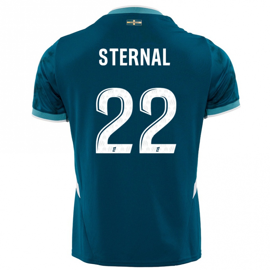 Enfant Football Maillot Enzo Sternal #22 Turquoise Bleu Tenues Extérieur 2024/25