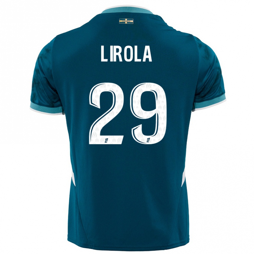 Enfant Football Maillot Pol Lirola #29 Turquoise Bleu Tenues Extérieur 2024/25