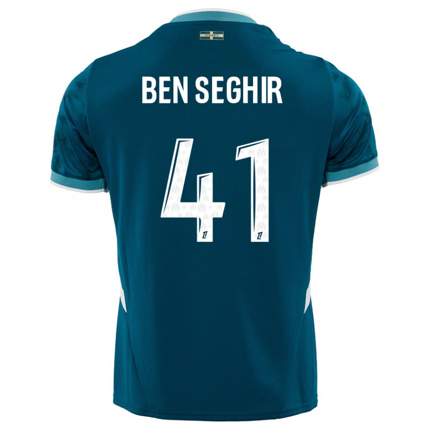 Enfant Football Maillot Salim Ben Seghir #41 Turquoise Bleu Tenues Extérieur 2024/25