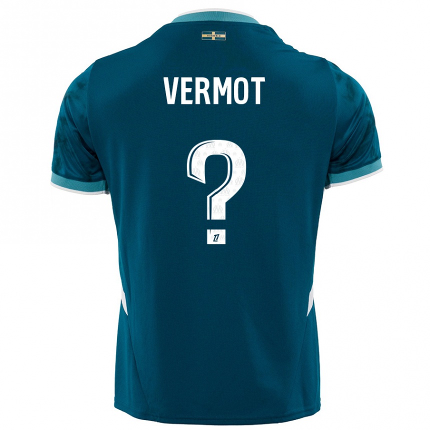 Enfant Football Maillot Théo Vermot #0 Turquoise Bleu Tenues Extérieur 2024/25