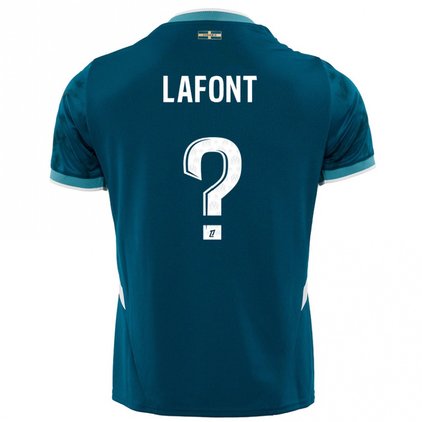 Enfant Football Maillot Gaël Lafont #0 Turquoise Bleu Tenues Extérieur 2024/25