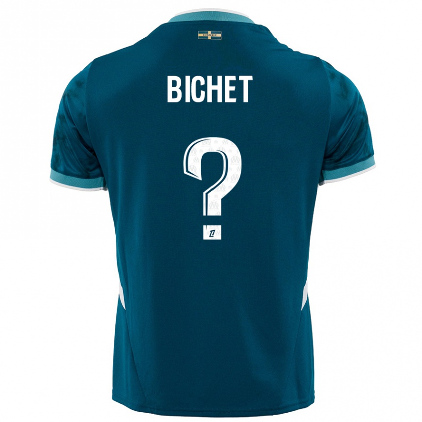 Enfant Football Maillot Tristan Bichet #0 Turquoise Bleu Tenues Extérieur 2024/25