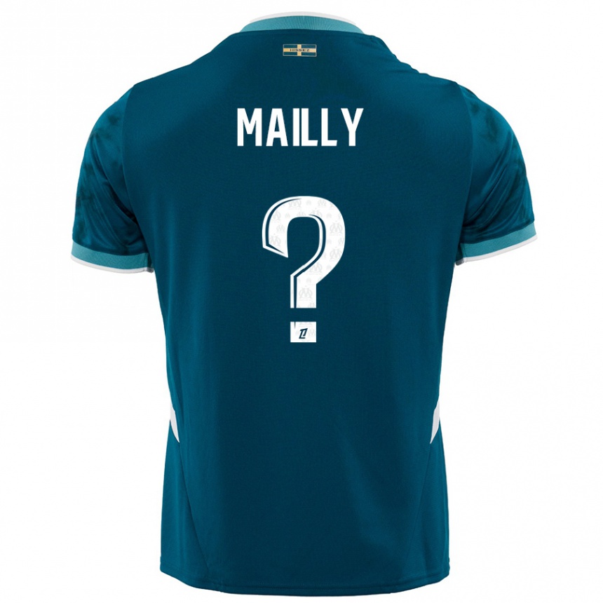 Enfant Football Maillot Evan Mailly #0 Turquoise Bleu Tenues Extérieur 2024/25