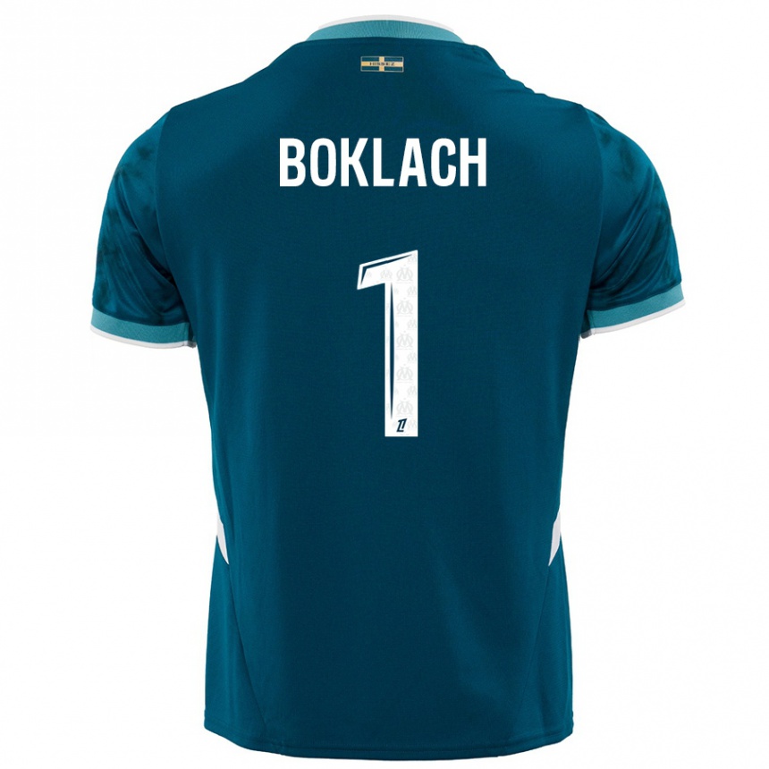 Enfant Football Maillot Kateryna Boklach #1 Turquoise Bleu Tenues Extérieur 2024/25