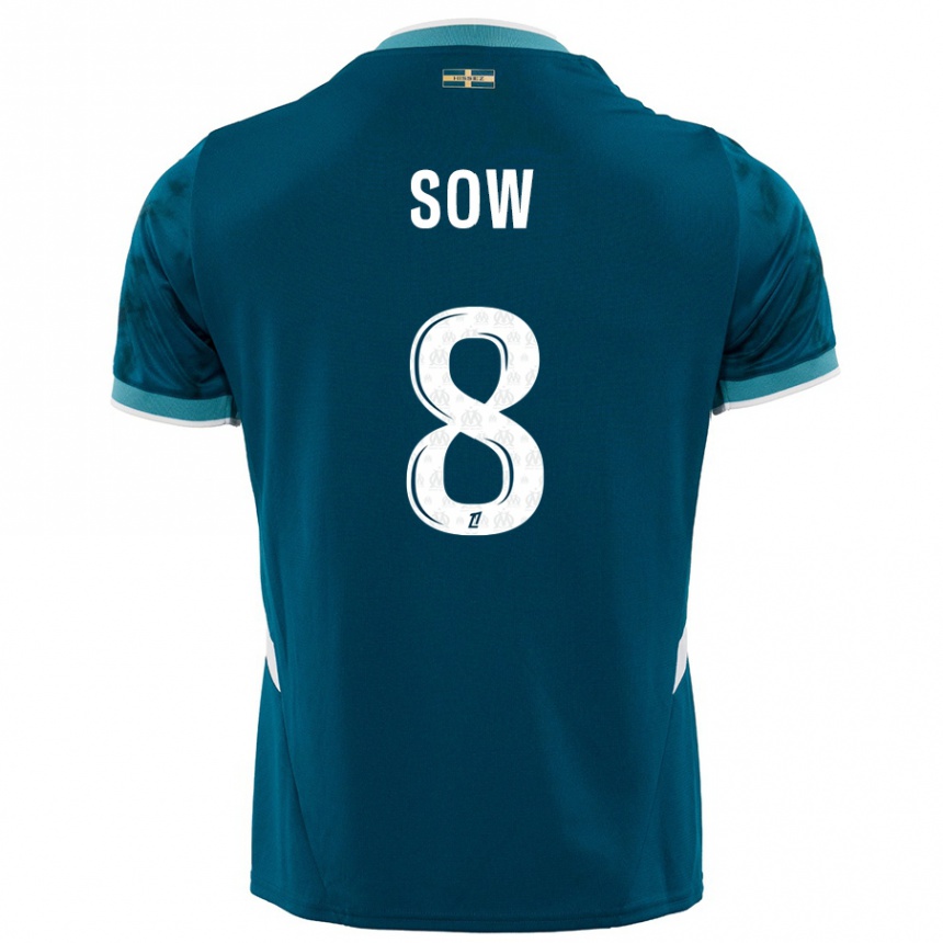 Enfant Football Maillot Mbayang Sow #8 Turquoise Bleu Tenues Extérieur 2024/25