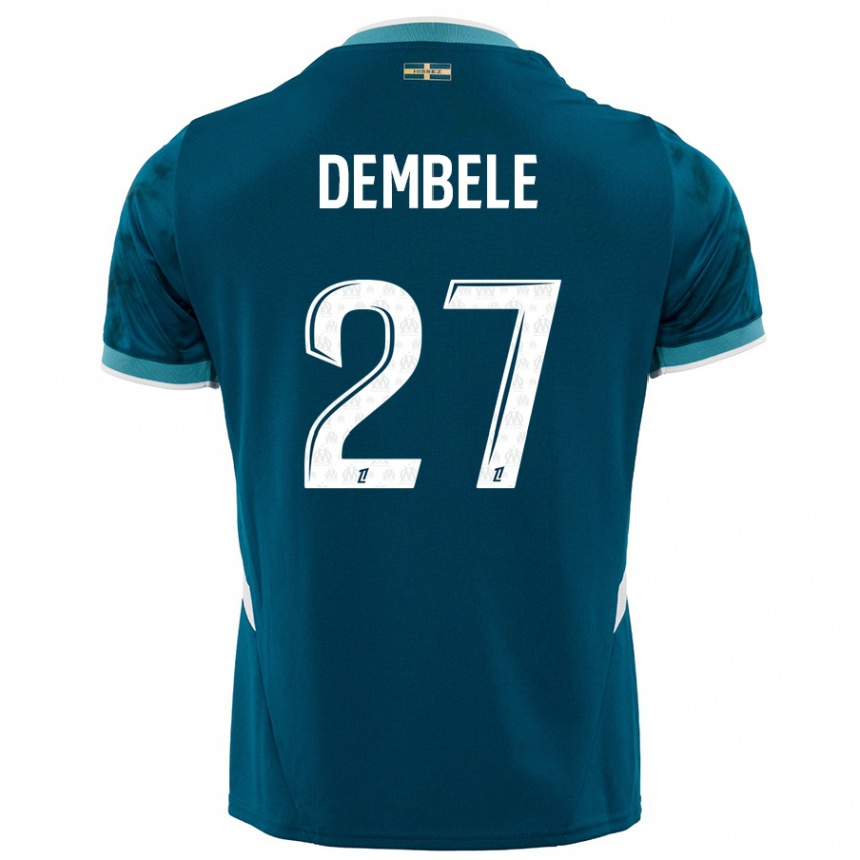 Enfant Football Maillot Coumba Dembélé #27 Turquoise Bleu Tenues Extérieur 2024/25