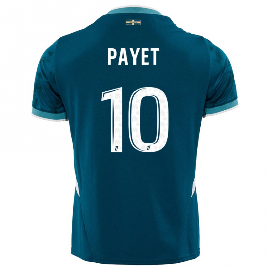 Enfant Football Maillot Dimitri Payet #10 Turquoise Bleu Tenues Extérieur 2024/25