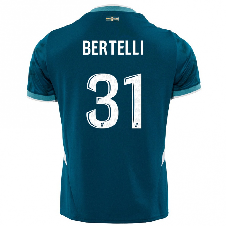 Enfant Football Maillot Ugo Bertelli #31 Turquoise Bleu Tenues Extérieur 2024/25