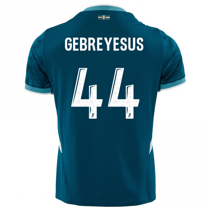 Enfant Football Maillot Esey Gebreyesus #44 Turquoise Bleu Tenues Extérieur 2024/25