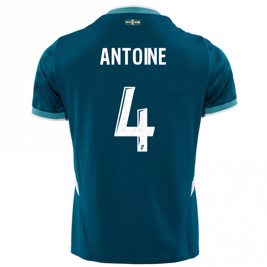 Enfant Football Maillot Maud Antoine #4 Turquoise Bleu Tenues Extérieur 2024/25