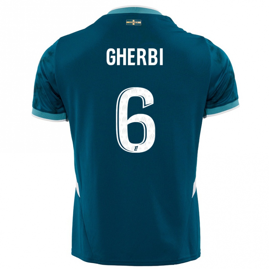 Enfant Football Maillot Candice Gherbi #6 Turquoise Bleu Tenues Extérieur 2024/25