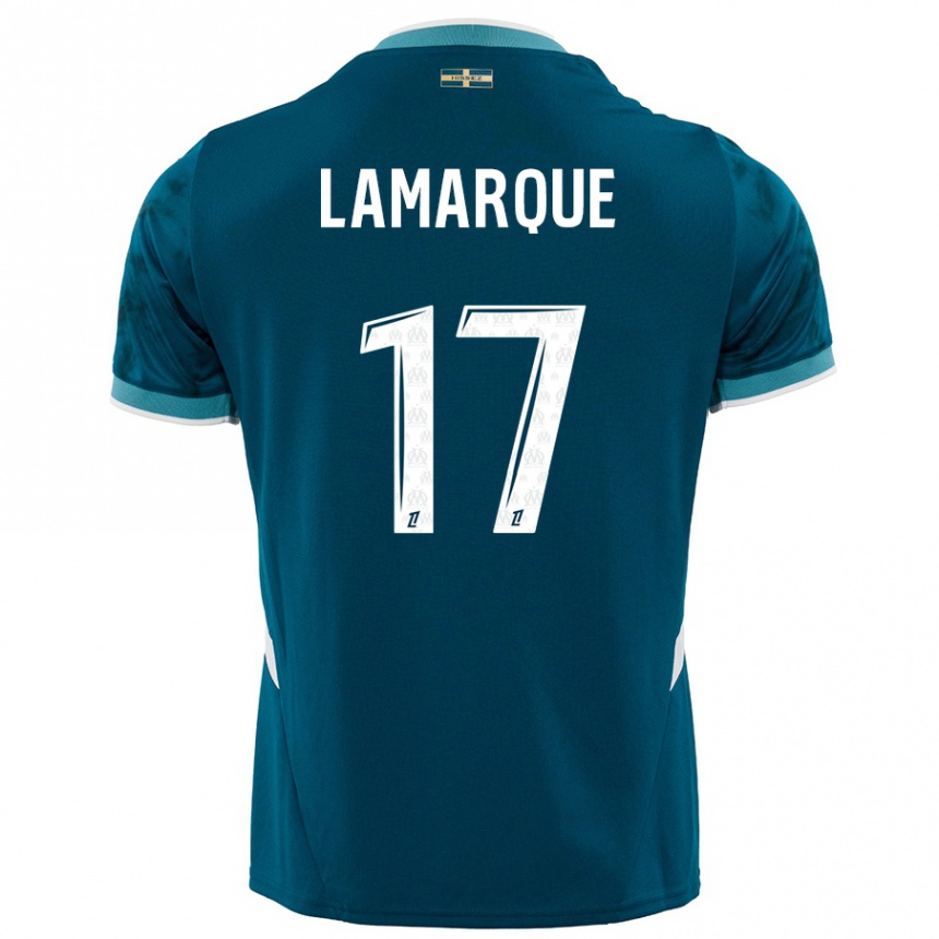 Enfant Football Maillot Alais Lamarque #17 Turquoise Bleu Tenues Extérieur 2024/25