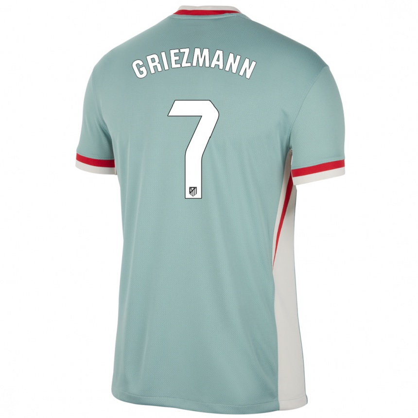 Enfant Football Maillot Antoine Griezmann #7 Beige Clair Bleu Tenues Extérieur 2024/25