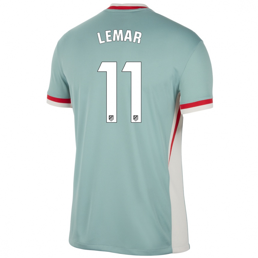 Enfant Football Maillot Thomas Lemar #11 Beige Clair Bleu Tenues Extérieur 2024/25