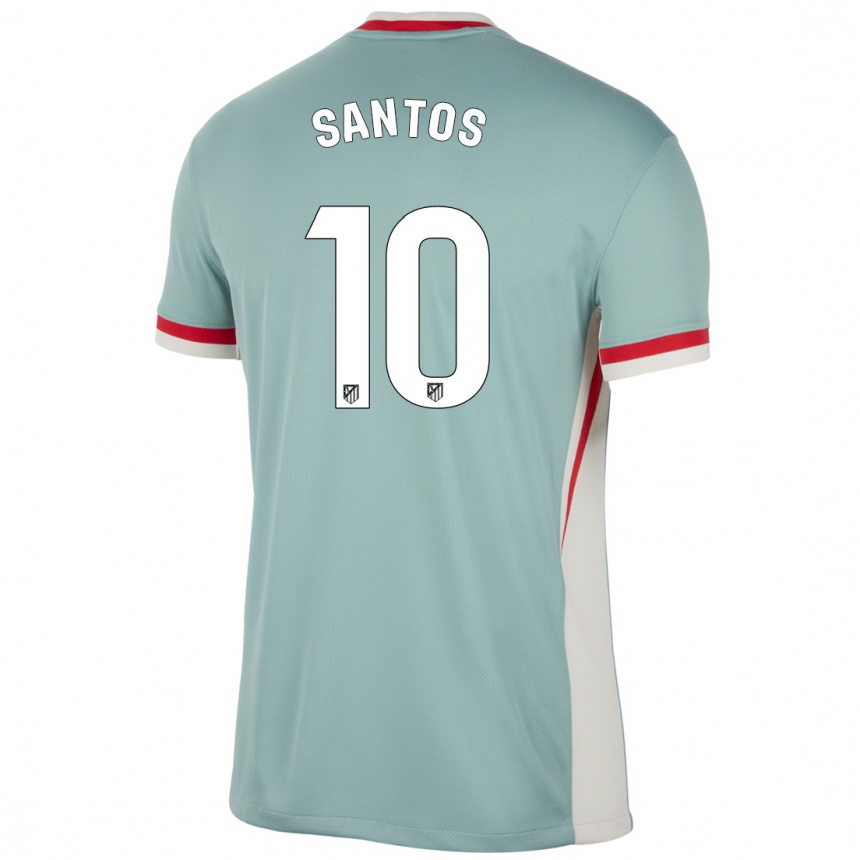 Enfant Football Maillot Leicy Santos #10 Beige Clair Bleu Tenues Extérieur 2024/25