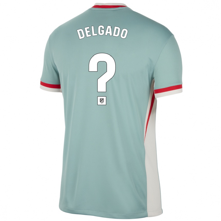 Enfant Football Maillot Gonzalo Onrubia Delgado #0 Beige Clair Bleu Tenues Extérieur 2024/25