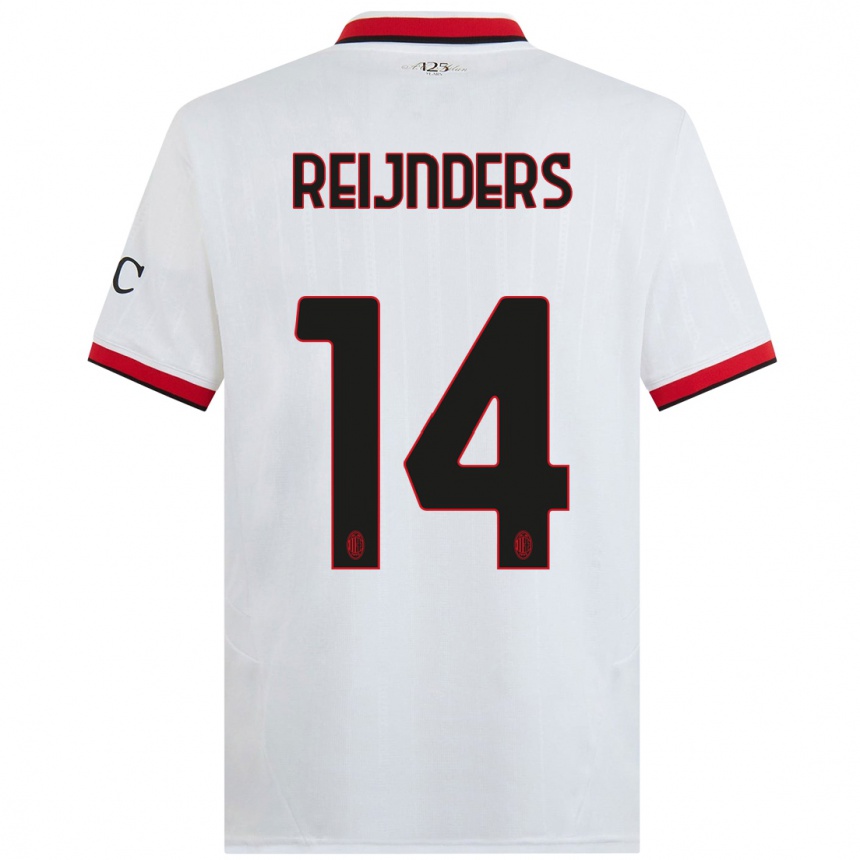 Enfant Football Maillot Tijjani Reijnders #14 Blanc Noir Rouge Tenues Extérieur 2024/25