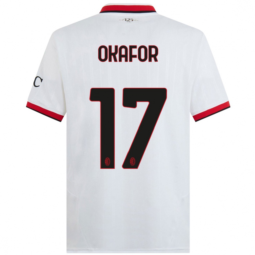 Enfant Football Maillot Noah Okafor #17 Blanc Noir Rouge Tenues Extérieur 2024/25