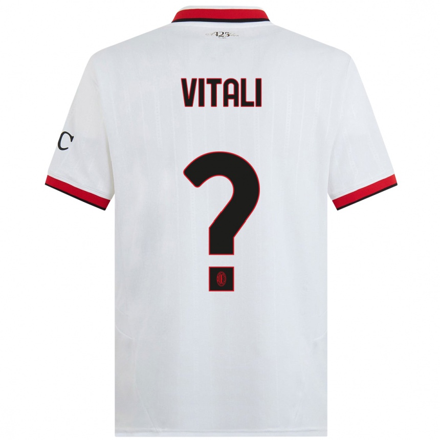 Enfant Football Maillot Michael Vitali #0 Blanc Noir Rouge Tenues Extérieur 2024/25