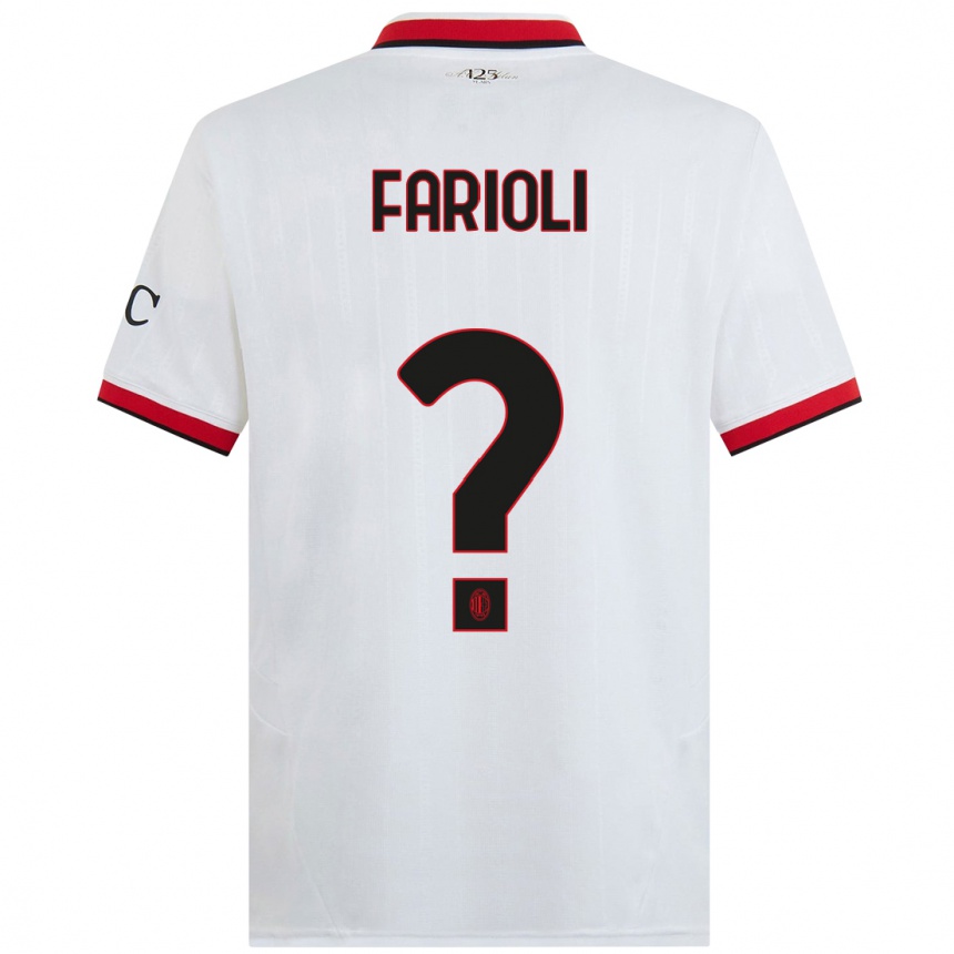 Enfant Football Maillot Simone Farioli #0 Blanc Noir Rouge Tenues Extérieur 2024/25