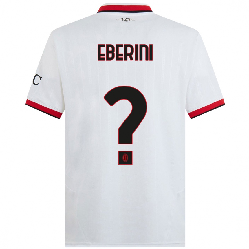 Enfant Football Maillot Daniele Eberini #0 Blanc Noir Rouge Tenues Extérieur 2024/25