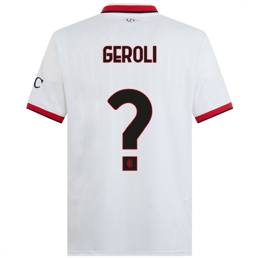 Enfant Football Maillot Matteo Geroli #0 Blanc Noir Rouge Tenues Extérieur 2024/25