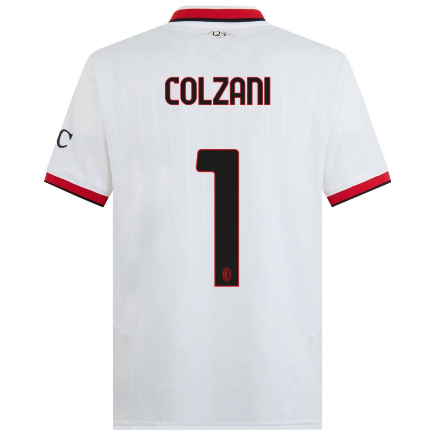 Enfant Football Maillot Edoardo Colzani #1 Blanc Noir Rouge Tenues Extérieur 2024/25