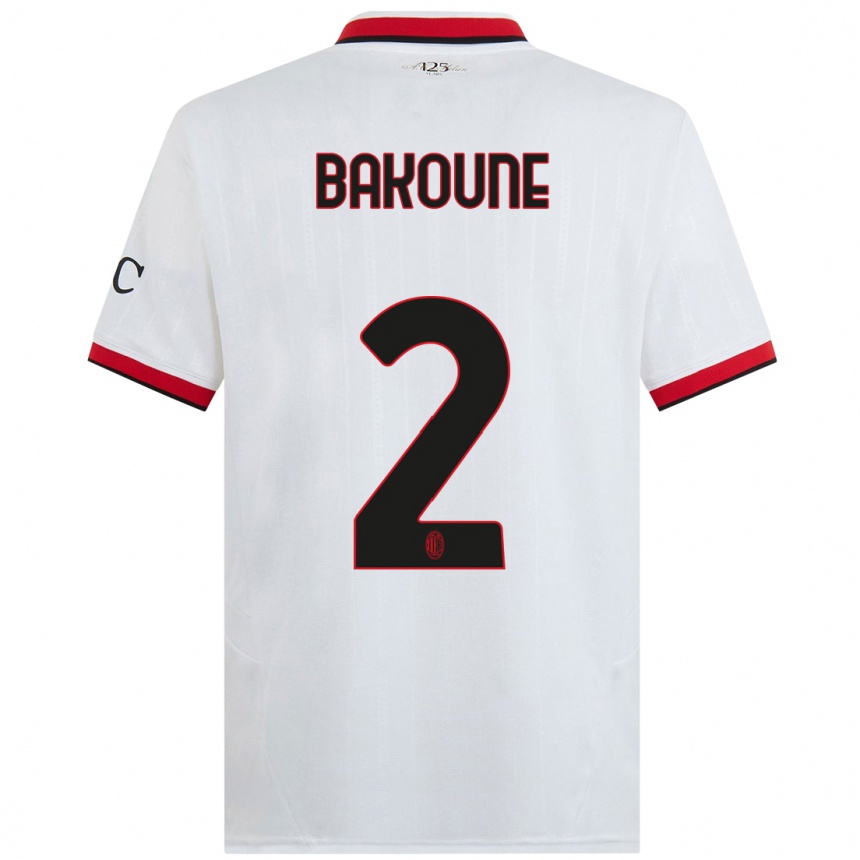 Enfant Football Maillot Adam Bakoune #2 Blanc Noir Rouge Tenues Extérieur 2024/25