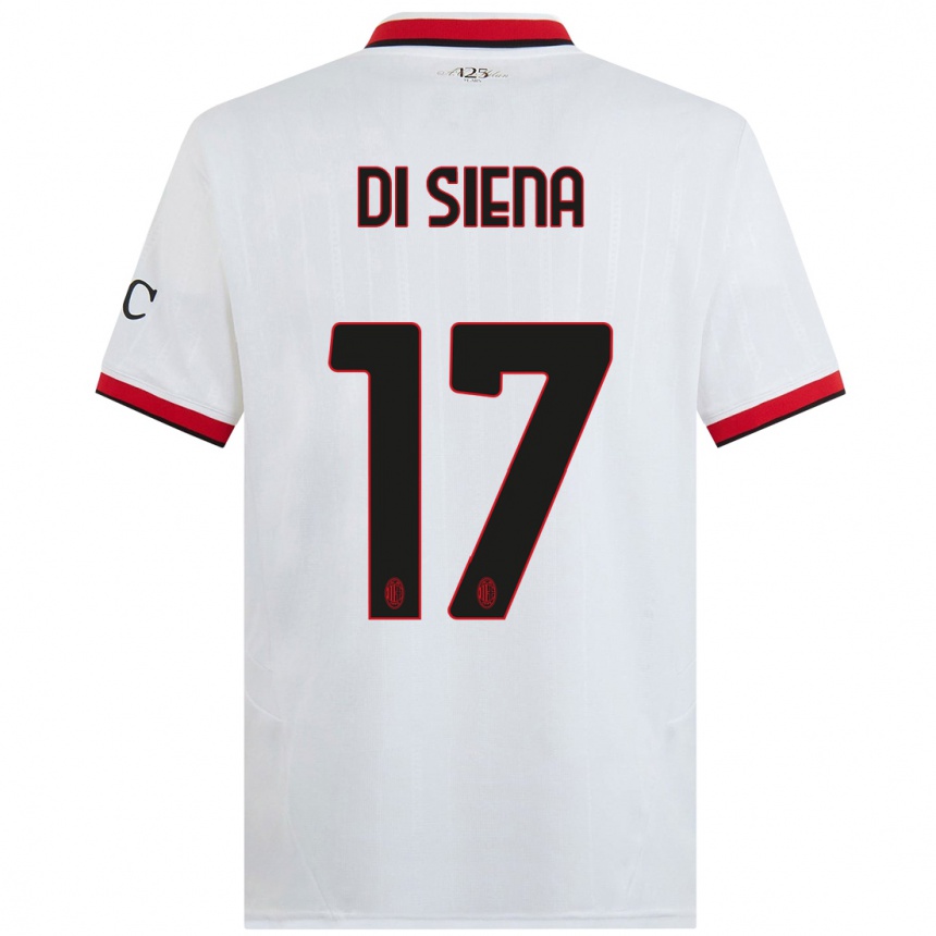 Enfant Football Maillot Andrea Di Siena #17 Blanc Noir Rouge Tenues Extérieur 2024/25