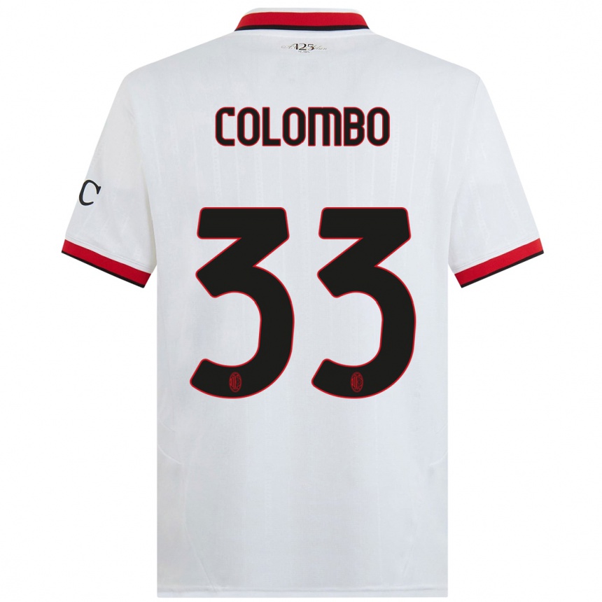 Enfant Football Maillot Federico Colombo #33 Blanc Noir Rouge Tenues Extérieur 2024/25