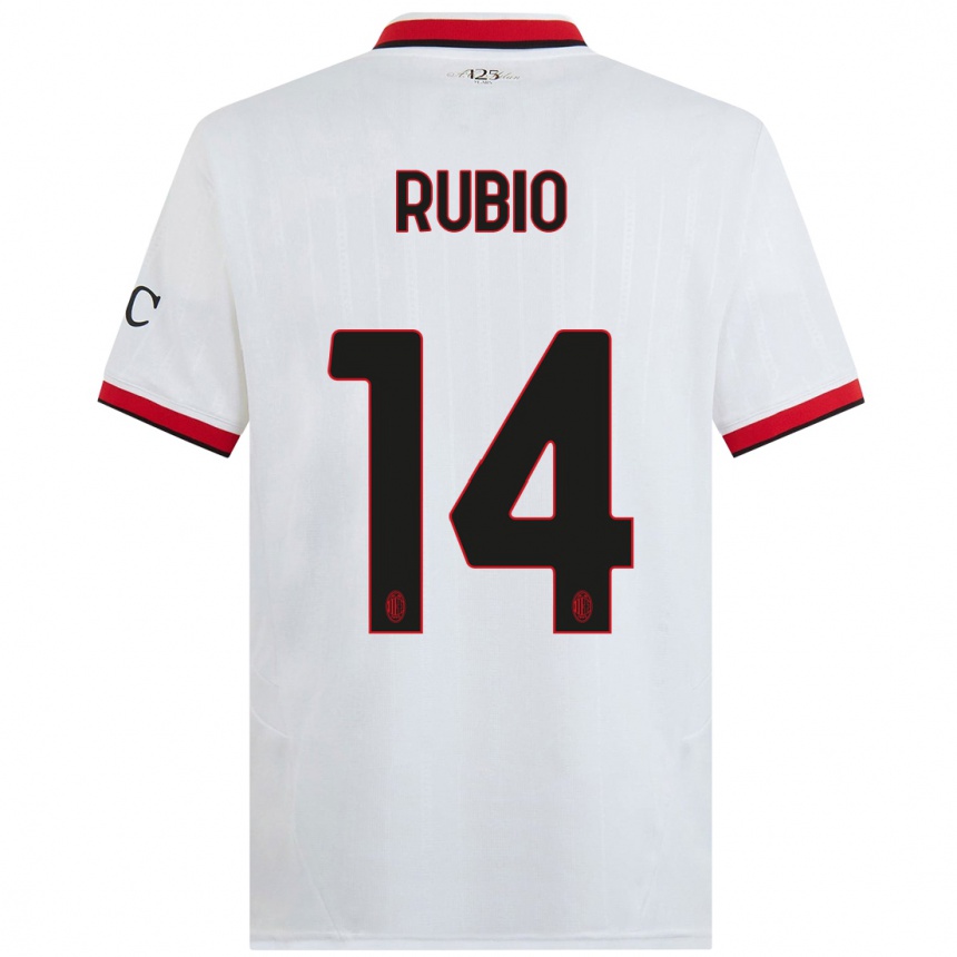 Enfant Football Maillot Silvia Rubio #14 Blanc Noir Rouge Tenues Extérieur 2024/25