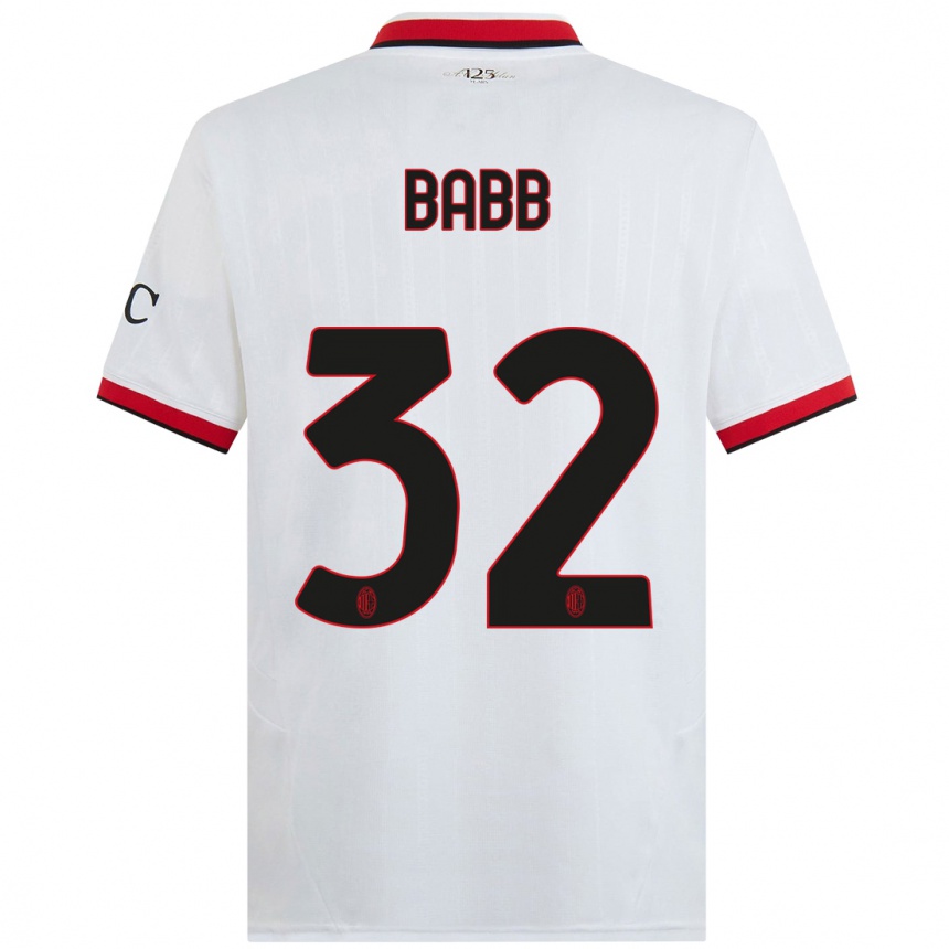 Enfant Football Maillot Selena Delia Babb #32 Blanc Noir Rouge Tenues Extérieur 2024/25