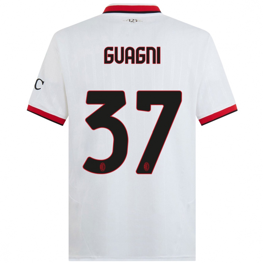 Enfant Football Maillot Alia Guagni #37 Blanc Noir Rouge Tenues Extérieur 2024/25