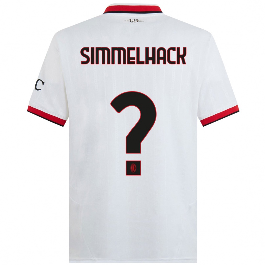 Enfant Football Maillot Alexander Simmelhack #0 Blanc Noir Rouge Tenues Extérieur 2024/25