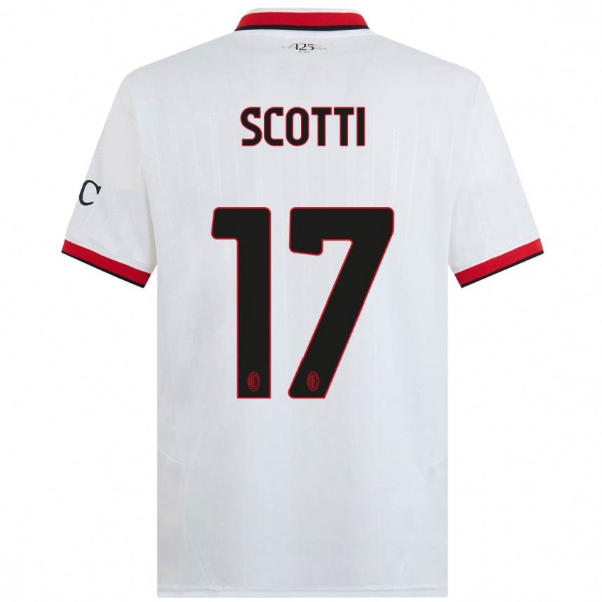 Enfant Football Maillot Filippo Scotti #17 Blanc Noir Rouge Tenues Extérieur 2024/25