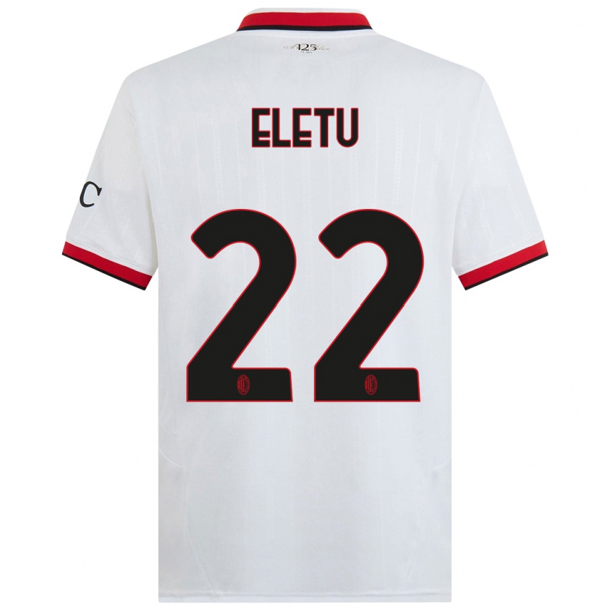 Enfant Football Maillot Victor Eletu #22 Blanc Noir Rouge Tenues Extérieur 2024/25