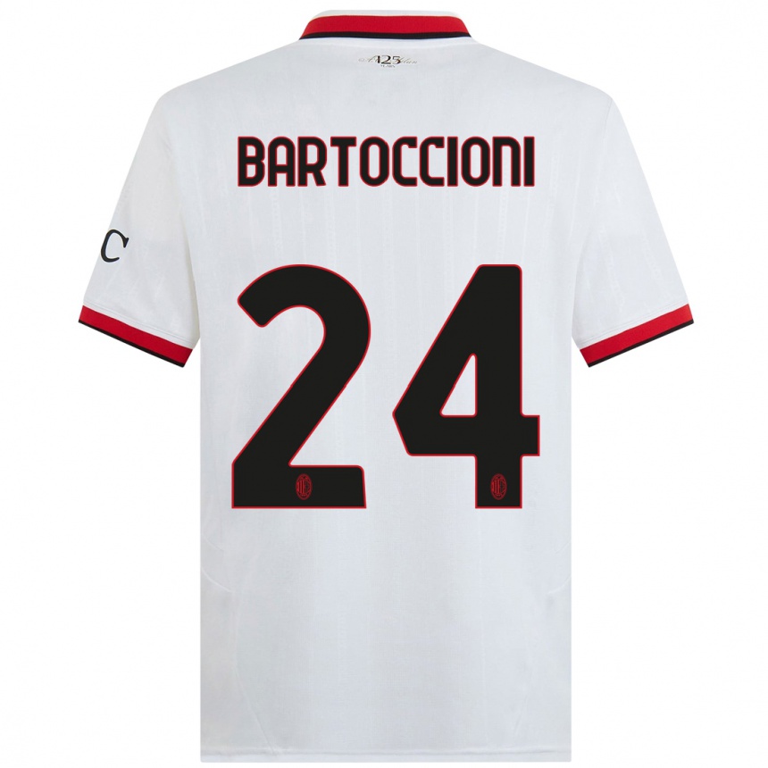 Enfant Football Maillot Andrea Bartoccioni #24 Blanc Noir Rouge Tenues Extérieur 2024/25