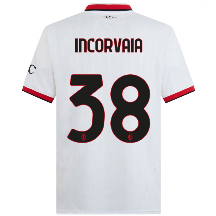 Enfant Football Maillot Giovanni Incorvaia #38 Blanc Noir Rouge Tenues Extérieur 2024/25