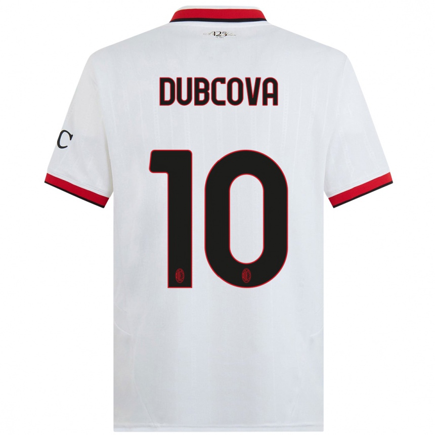 Enfant Football Maillot Kamila Dubcova #10 Blanc Noir Rouge Tenues Extérieur 2024/25